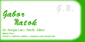gabor matok business card